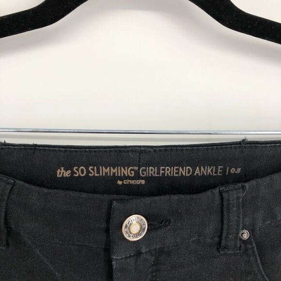 CHICO’S So Slimming Girlfriend Ankle‎ Jeans in Black - Picture 6 of 11